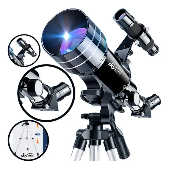 Telescópio Skylife Refrator Novice 60x - Refrator Cor Preto Foto 1