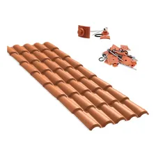 Telha Pvc Colonial Ecológica - 4,59m X 0,88m + Kit Fixação Foto mini 1