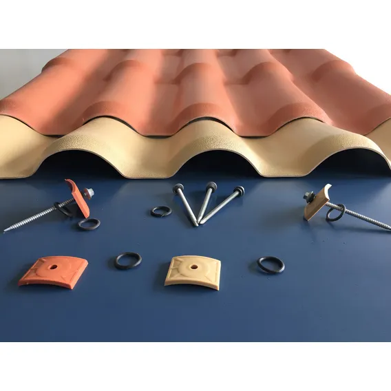 Telhas de PVC colonial com parafusos e vedação 5,25x0,88 Lux Telhas Terracota Foto 1
