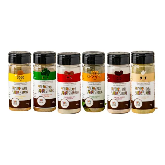 Tempero Infantil Natural Primeiros Sabores Kit 6 Sabores Foto 1