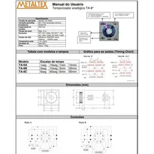 Temporizador Analógico 0-10 Seg. Ou Min. Ta-8a Metaltex Foto mini  3