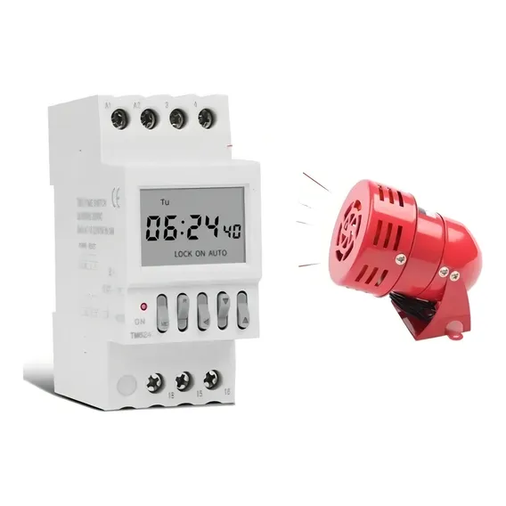 Temporizador Automático Timer Sirene Escolar Campainha 220v Foto 1