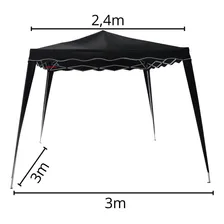 Tenda Articulada Gazebo base 3x3m barraca praia sanfonada dobrável preta alumÃnio com bolsa Importway Foto mini 2
