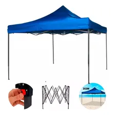 Tenda Gazebo 3x3 Aluminio Barraca Praia Sanfonada Articulada Cor Azul Foto mini 1