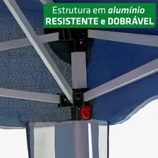 Tenda Gazebo 3x3m Articulada AlumÃnio Praia Camping Bolsa Cor Azul Foto mini 3