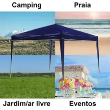 Tenda Gazebo Sanfonada 3x3m Proteção Silvercoating Revestimento de Prata Azul Wwsoldas Foto mini 2