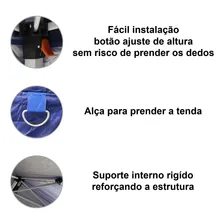 Tenda Gazebo Sanfonada 3x3m Proteção Silvercoating Revestimento de Prata Azul Wwsoldas Foto mini 3