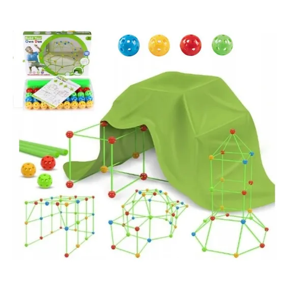Tenda Infantil, Tenda De Cabana, Brinquedo De Construção De Cor Verde Foto 1