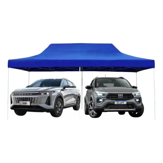 Tenda Sanfonada 3x6 Lona Td1000 Pvc Emborrachado Cor Azul Foto 1