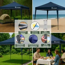 Tenda Sanfonada Articulada Luvinco 3x3m Azul Impermeável Resistente Estrutura de Acero Foto mini  3
