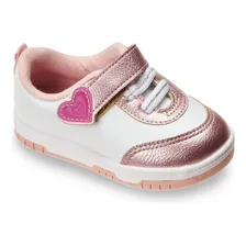 Tênis Infantil Para Meninas 2728-103 Calce Fácil Molekinha Cor Branco E Rosa Desenho Do Tecido Lisa Tamanho 19 Br Foto mini  2