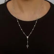 Terço Em Prata Pura 45cm Com Fecho Cor Prateado Foto mini 4