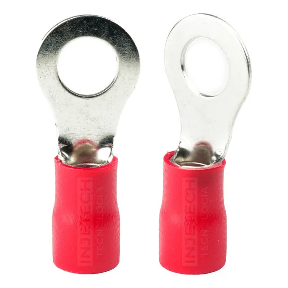 Terminais Pré Isolados Olhal Vermelho 10mm² X M8 (100pçs) Injetech Tecnologia Foto 1