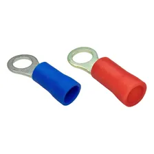 Terminais Tipo Olhal Azul E Vermelho Pré-isolado Kit 100 Pçs Foto mini 1