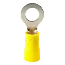 Terminal Olhal Pré Isolado Amarelo 4 A 6mm - M6 - 100 Peças Foto mini 3
