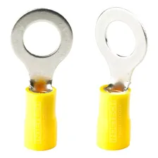 Terminal Olhal Pré Isolado Amarelo 4mm À 6mm- M8 - 100 Peças Foto mini 1