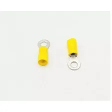 Terminal Olhal Pré Isolado Amarelo 4mm À 6mm 100 Peças Foto mini 2