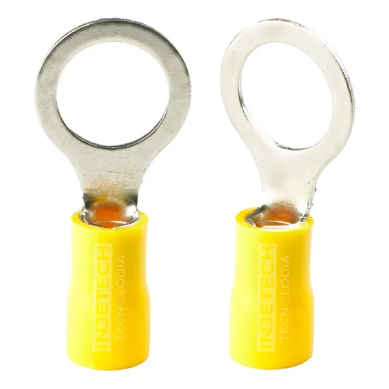Terminal Olhal Pré Isolado Amarelo 4mm À 6mm / M10- 100 Pçs Foto 1