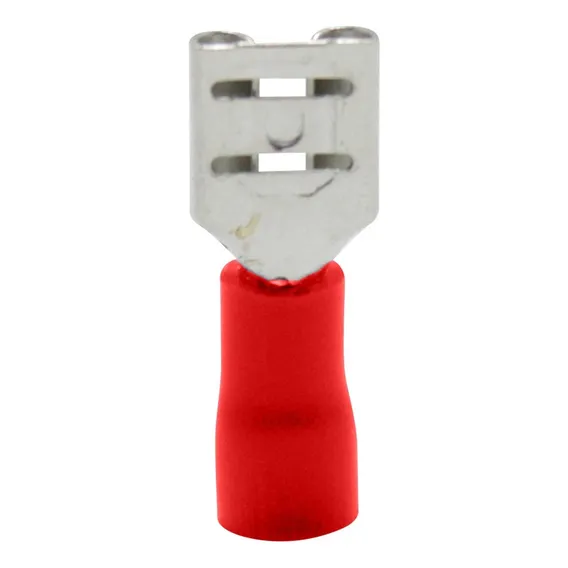 Terminal Pre Isolado Femea X 6,3mm Vermelho Foto 1