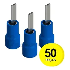 Terminal Pré Isolado Tipo Pino Azul 16mm Conector - 50 Peças Foto mini 2