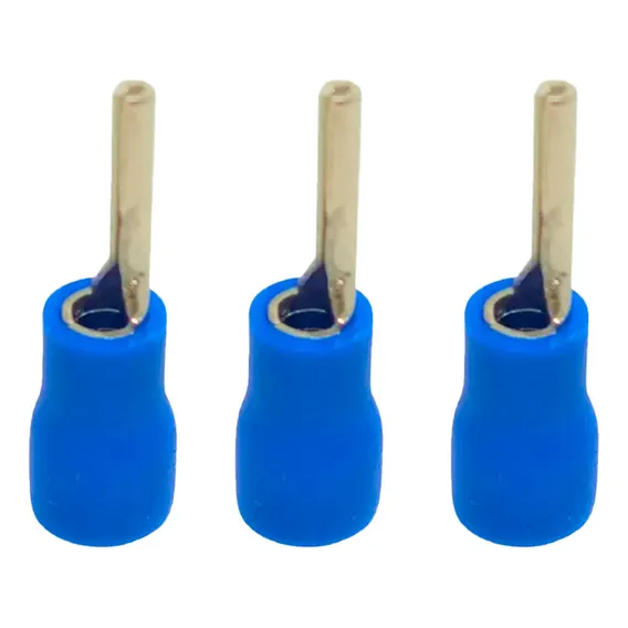 Terminal Pré Isolado Tipo Pino Azul 16mm Conector - 50 Peças Foto 1