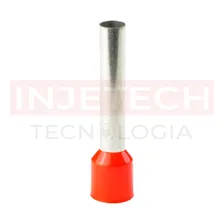 Terminal Tubular Tipo Ilhós Isolado 10mm Longo 100pçs Foto mini 2