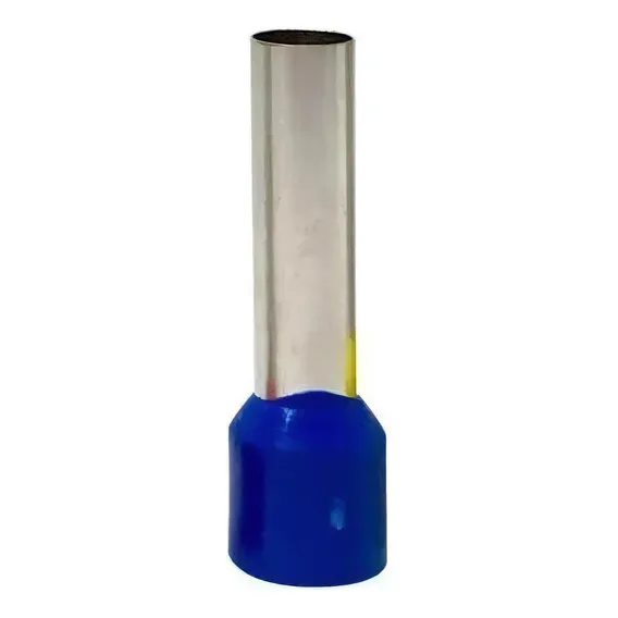Terminal Tubular Tipo Ilhós Isolado 16mm Longos 100pçs Foto 1