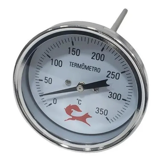 Termômetro 350° 3 Polegadas Aço Inox Haste 20cm Forno Foto 1