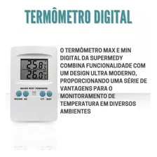 Termômetro Medidor Ambiente Máxima Mínima Data Hora Digital Foto mini  2