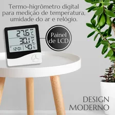 Termo-higrômetro Digital Com Sensor Externo E Relógio - Ak28 Foto mini  3