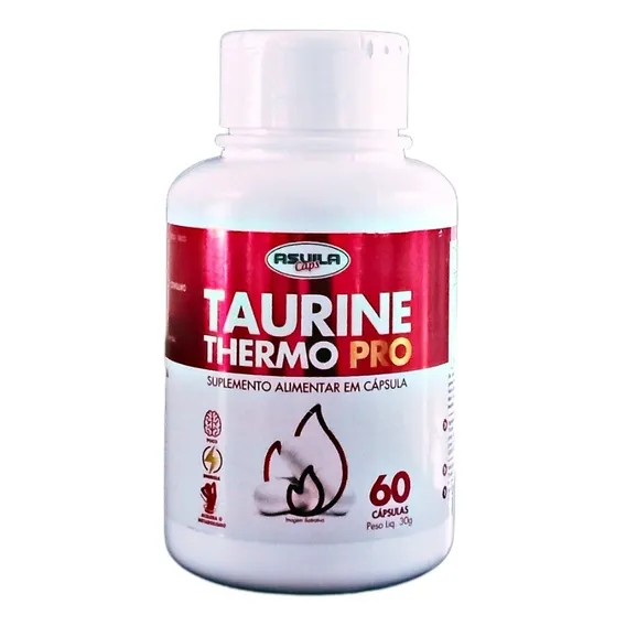 Termogenico Taurine Thermo Pro Super Intenso 8em1 60capsulas Sabor Sem sabor Foto 1