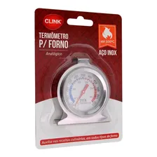 Termômetro Analógico Forno 300° Com Base Inox Pizzaria Padar Cor Cinza Foto mini  3