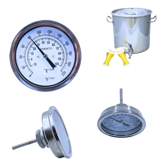Termometro De Rosca 1/2'' Para Panela Cervejeira Aço Inox Foto 1