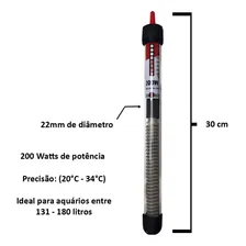 Termostato Ace Pet 200w 110v P/ Aquários * 200l Foto mini  3