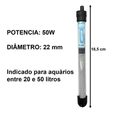 Termostato Aquecedor Ap 50w Para Aquario 50 Litros 110v Top Foto mini 4