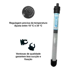 Termostato Aquecedor Ap 50w Para Aquario 50 Litros 110v Top Foto mini 3