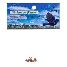 Terra dos PÔssaros anilhas fechadas com con marcação dourado 2mm 10 unidades Foto mini 1