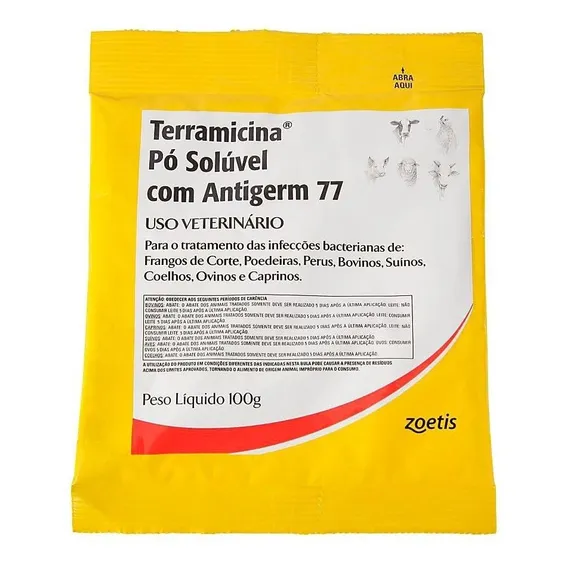 Terramicina Pó 100 Gr - Zoetis Solúvel C/ Antigerm Foto 1