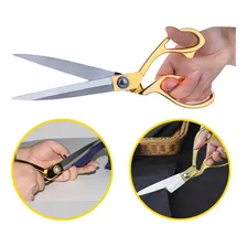 Tesoura Alfaiate Profissional Costura Premium Dourada 24cm Foto mini 1