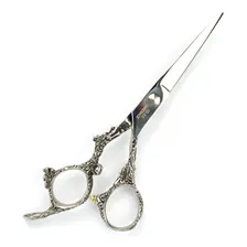 Tesoura Cabeleireiro Barbeiro Profissional 5.5 Fio Navalha Cor Prata Foto mini  2