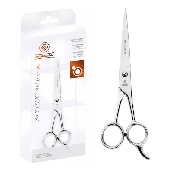 Tesoura Cabelo 15cm Fio Laser Mundial Profissional Foto 1
