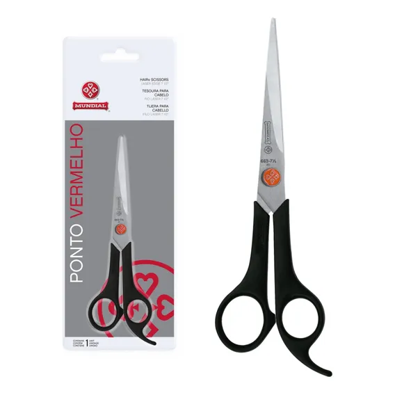 Tesoura Cabelo Laser 7 Pv 663-7 Mundial Ponto Vermelho Foto 1