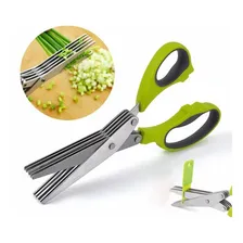 Tesoura Com 5 Lâminas Aço Inox Para Picar Temperos E Ervas Foto mini 1