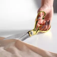 Tesoura Corta Tecido Artesanato Costura Dourada Foto mini 4