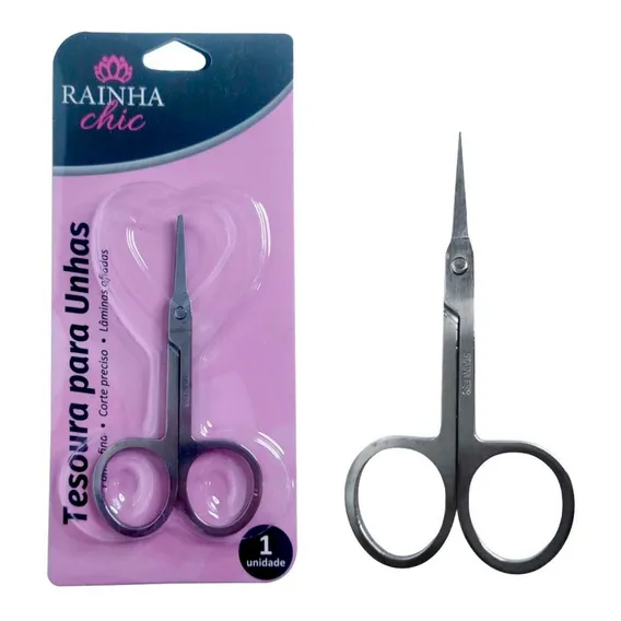Tesoura Cortar Unha Ponta Fina Corte Preciso Manicure. Foto 1