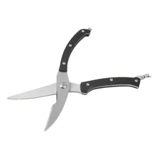 Tesoura Cozinha Para Cortar Frango Carne Peixe - Inox 25cm Foto mini  2