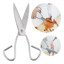 Tesoura Cozinha Reforçada Lâminas Largas 21cm Corte Preciso Cor Aço Inox Foto mini 1
