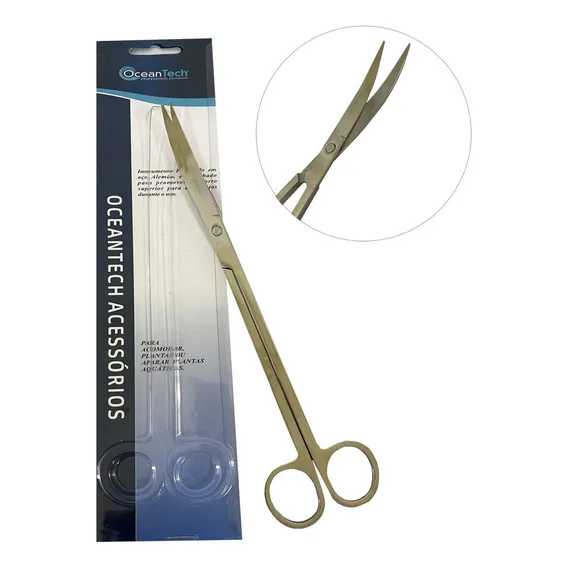 Tesoura Curvada Para Poda Ocean Tech 25cm Aquário Plantado Foto 1