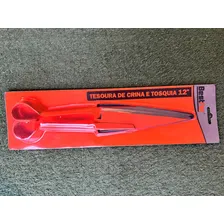 Tesoura De Crina E Tosquia De Lã Tosar Aparar Pelos 12'' Pol Foto mini 3