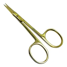 Tesoura Ella Beauty Tesourinha Sobrancelha Ponta Reta Gold Cor Dourado Foto mini 1